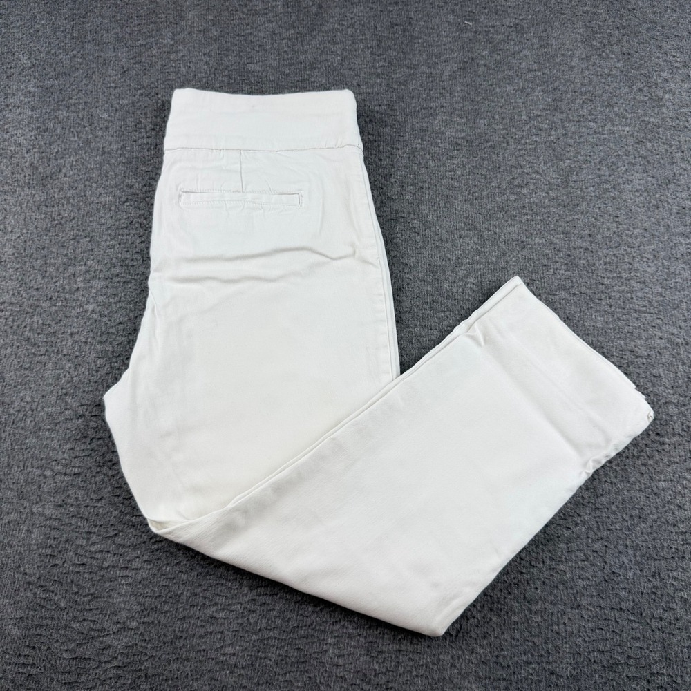 St. John's Bay Capri Pants Women's 8 White Pull On Stretch Cropped Trousers